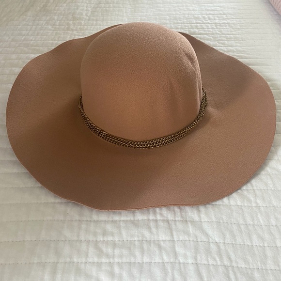 Wide Brim Fedora Fluffy Suede Summer Hat Wool Gold - Picture 4 of 7